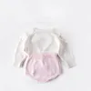 Rompers 0-24m秋の冬の幼児の子供の女の赤ちゃん編み服Romperジャンプスーツの衣装221018