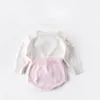 Barboteuses 0-24M Automne Hiver Infantile Enfant Bébé Fille Vêtements Tricotés Barboteuse Combinaison Tenues 221018