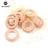 Let's Make Baby Teether 50pc Beech Wooden Round Wood Ring 40mm DIY Bracelet Crafts Gift Teething Accessory Nursing Bangles 220507