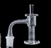 Gros Quartz Banger sans couture soudure complète sablé fumer Banger bord biseauté Bangers 10mm 14mm mâle joint Terp Slurper ensemble avec capuchon