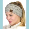 Hair Accessories Cc Hairband Colorf Knitted Crochet Headband Winter Ear Warmer Elastic Hair Band Wide Accessories Drop Deliv3052338112843