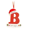 Christmas Tree Hanging Decorations Letter-shaped A-Z English Alphabet with xmas Hat Pendants