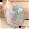 Storage Baskets Laundry Basket Bag Foldable Pop Up Washing Clothes Hamper Mesh Storage Childrens Toys Shoes Sundries Drop Delivery 2 Dh3Tw