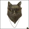 Dekorativa f￶rem￥l Figurer som r￶ker r￶r bronsat aluminium Staute Animal med glas som h￤nger v￤ggmonterad bj￶rn louie liten mus f dhshv