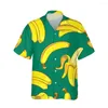 Chemises décontractées pour hommes Jumeast 3D personnalité banane fruit imprimé hommes chemise hawaïenne à manches courtes à la mode pour hommes lâche créatif streetwear