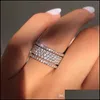 Band Rings Bridal Wedding Rhinestone Ring Band Engagement Women Rings Sets Diamond Fashion Jewelry Drop Delivery 2022 Dh1Ho