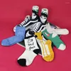 Women Socks Art Home Cartoon Series Cute Fun Illustration Womens Winter Harajuku