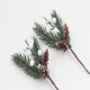 Decorazioni natalizie 2 pezzi bacche rosse fiore artificiale pigna ramo albero ornamento confezione regalo casa corona fai da te