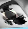 Accessoires intérieurs en cuir pare-soleil lunettes Clip universel voiture carte billet attache Portable lunettes de soleil support Clips Auto