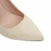 Robe chaussures printemps mode faux daim talons hauts pompes pour femmes bout pointu bureau femme noir beige vin rouge