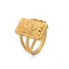 Wedding Rings Ethiopia Dubai Gold Color For Women Man Girls Jewelry Party