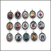 Charms 100pcs oval Jesus Cristo Cross Cross Alloy Pingentes para J￳ias Fazendo Brincos Acess￳rios DIY 12x 19mm A567 Drop Dh7rt