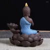 Lampy zapachowe Buddha Ceramiczny przepływ wsteczny Kadzidło Ganesha Lotus Flower Dym Wodospad Holder Uchwyt dekoracyjny dekoracje domu