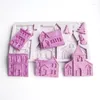 Festive Supplies 3D Christmas House Silicone Mold Fondant Cake Decorating Tools Chocolate Plaster Sugarcraft Baking Mould