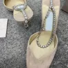 Роскошные бренды Women Saeda Sandals Shoes Crystal Bess Элегантная леди заостренная пальца на высоких каблуках Свадебная вечеринка Сексуальная прогулка EU35-42