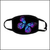Дизайнер маскирует бабочку Mascherine Custom Dust Dust Black Face Mass Dust Proudable Heathable Respirator Fashion Masulable A Dha6Z