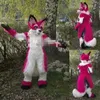 Mascotte poupée costume Halloween Sexy Fursuit Longue Fourrure Rouge Husky Costume De Mascotte Costume Adulte Loup Renard Chien Costume Party Jeu Robe Filles