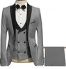 Mężczyźni Suits One Button Groom Tuxedos Peak Lapel Groomsmen Wedding/Prom/Dinner Man Man Blazer Pants TWO Buttonsie Vest W771