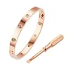 High Edition Love Torny Bracelets Bangles for Women Men 10 Colory Stones Bangles 316L Joyer￭a de acero de titanio con destornillador 16 cm 17 cm 19 cm