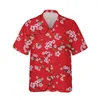 Camisas casuais masculinas jumeast 3d Cherry Blossom Princied Mens Hawaiian Sleeve Sakura Japanese Moda para homens de rua solteira