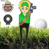 Nuevo juego de tenedor verde de Golf de 1 pieza, herramientas con diseño de niño de dibujos animados, herramienta portátil de ayuda para entrenamiento al aire libre, accesorios de aleación