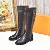 Designer de luxo botas femininas martin boots botas de tornozelo outono inverno botas clássicas até o joelho com zíper meia sapatos de couro cavaleiro até a coxa