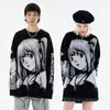 Maglioni da uomo Maglieria invernale Harajuku vintage da donna Top a maniche lunghe oversize gotico giapponese streetwear Cartoon Girl Pullover