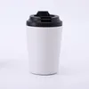 Gobelets à vin de 12 oz Portable Mini tasses à café en acier inoxydable à double paroi isolée tasse de voiture sous vide avec couvercle paille pour bricolage personnalisé Logo traval bouteilles d'eau DHL