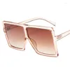 Lunettes de soleil en plastique surdimensionnées femmes carré marque concepteur grand cadre pour femme UV400 lunettes de soleil Oculos Masculino