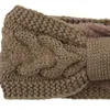 Autunno Inverno Tinta Unita Twist Bow Fascia Lavorata A Maglia Per Le Donne Furry Foderato In Pile Fascia Elastica Dei Capelli Scaldini Dell'orecchio Yoga Headwrap