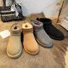 Women Classic Mini Platform Bot LL Ultra Snow Boots Slides Slipper Matte Fur Zamest Sheepskin Comfort Winter Designer Botowki Rozmiar 35-42 SS