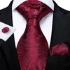 Bow Ties Present Box Pack 3st Fashion Men Red Black Blue Paisley Men's Business Wedding Slipsan Hanky ​​Cufflinks Dibangu