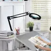 Bordslampor Flexibel skrivbord Magnifier 5x USB LED -förstoringsglas 3 färger Illuminerad lampa Loupe Reading REWORKING Lödning