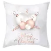 Travesseiro feliz natal natal branco floco de neve travesseiro em casa decoração têxtil fundo de almohada removível e lavável