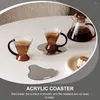 Masa Paspasları 3pcs Akrilik Coasters Anti-Good Contalar Kupa Masaüstü Decors Coffee