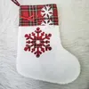 Cat Dog Paw Stocking Christmas Sock Decoration Snowflake Footprint Patroon Xmas Kousen Apple Candy Gift Bag voor Kid B1019