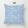枕水彩青いカバー抽象幾何学的パターンソファケースベッドルームホームカーオフィスの装飾枕カバー