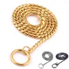 Dog Collars Gold Chain Choke Collar Heavy Duty P Snake Necklace For Small Medium Large Dogs Command Obedience Training Slip