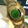 Certificato di scatola originale Oro 18 carati President Uomo Orologi Giorno Data Diamanti Quadrante verde Orologio da uomo Orologio da polso automatico con lunetta di diamanti in acciaio inossidabile 2813000