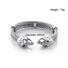 Link Bracelets BOEYCJR 13mm Titanium Double Skull Open Bangles & Fashion Jewelry HipHop Punk Retro Bracelet For Men