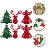 Flatware sets 6pcs Xmas bestek houders feest zilverwerk kersttafel