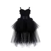 Filles Noires TUTU Robe TUTU TULLE V-COU TRAIN GIRL GIRL SOI SOITÔNE PARTIES DANS ROBES ENFANT GIRL GOING Robe Halloween Costume 1-14YY 211027