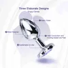 Anal Plug Heart 3 Sizes Stainless Steel Crystal Removable Butt Plug Stimulator Anals Sex Toys Prostate Massager Dildo