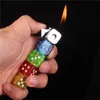 Personality Free Fire Dice Lighter Funny Glowing Toy Torch Butane Refillable Gas Lighter Portable Gadgets For Men Rotatable Lighters