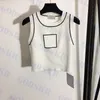 Designer Logo Tank Womens toppar klassiska stickade camis för kvinnor kort t -shirt två färger