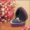 Jewelry Pouches Bags Jewelry Pouches Bags Heart-Shape Romantic Ring Box Unique Led Lighting Container Brit22 Drop Delivery 2022 Pack Dhnqy