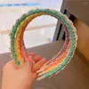 Hair Accessories Candy Color Small Lace Flower Girls Headbands Kids Head Hoop Summer Bands Simple Pleated Headwear Handmade