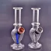 Wholesale Mini Mix Design Protable Glass water tobacco pipe smoking dab rig bong with metal bowl with plastic box