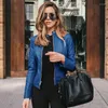 Femmes Cuir Automne Femmes Faux Veste Casual Zipper Moto Biker Slim Manteau Court Dames Classique Noir Punk Top Bomber Outwear Plus La Taille