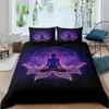 Sängkläder set bohemian chakra meditation täcke täcker avkoppling tema yoga set exotiska mandala lotus tröstare full king sovrum dekor